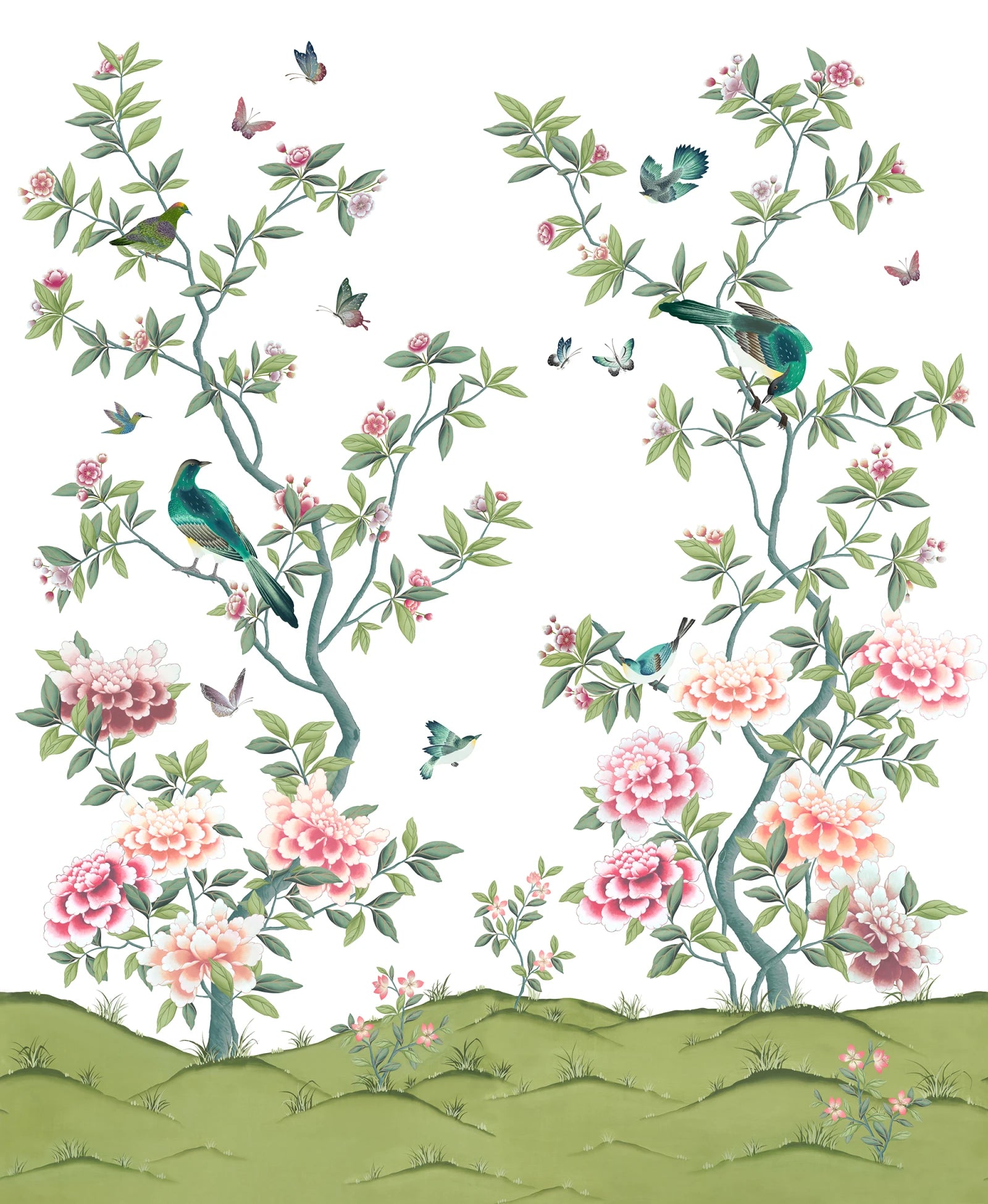Garden of Harmony wall mural by Rebel Walls in white