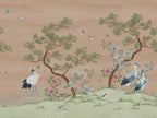 Pine Grove wall mural by Rebel Walls in warm peach
