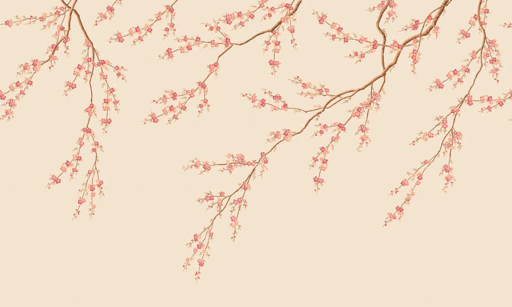 Spring Breeze wall mural by Rebel Walls in warm peach