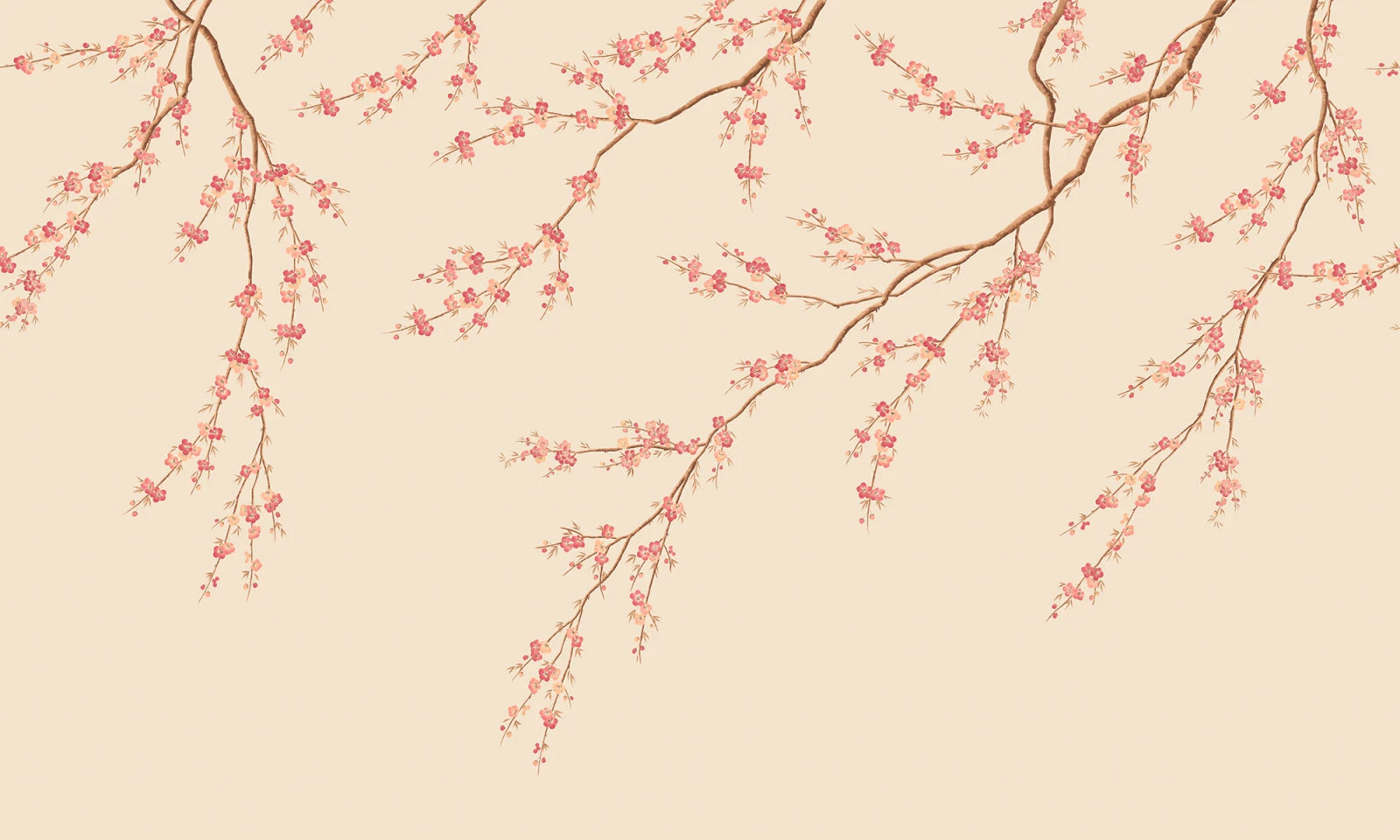 Spring Breeze wall mural by Rebel Walls in warm peach