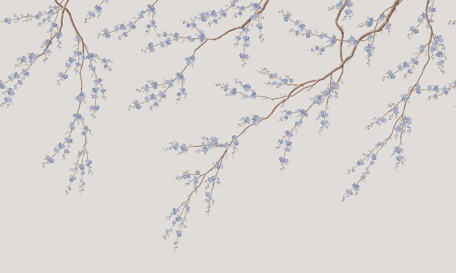 Spring Breeze wall mural by Rebel Walls in pale grey-blue