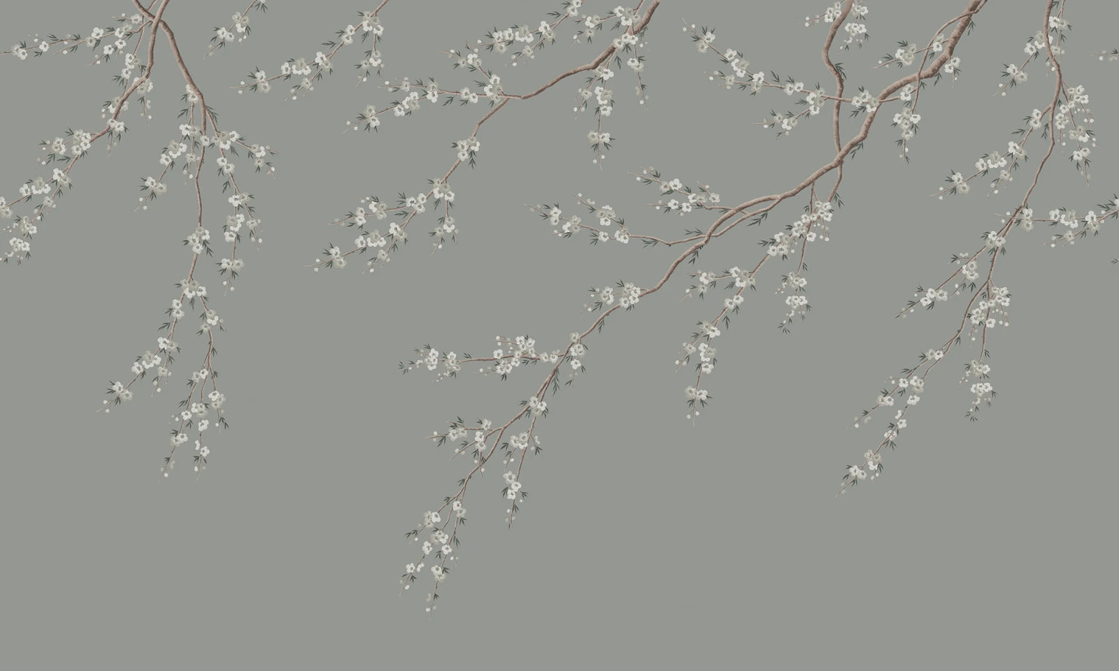 Spring Breeze wall mural by Rebel Walls in muted grey