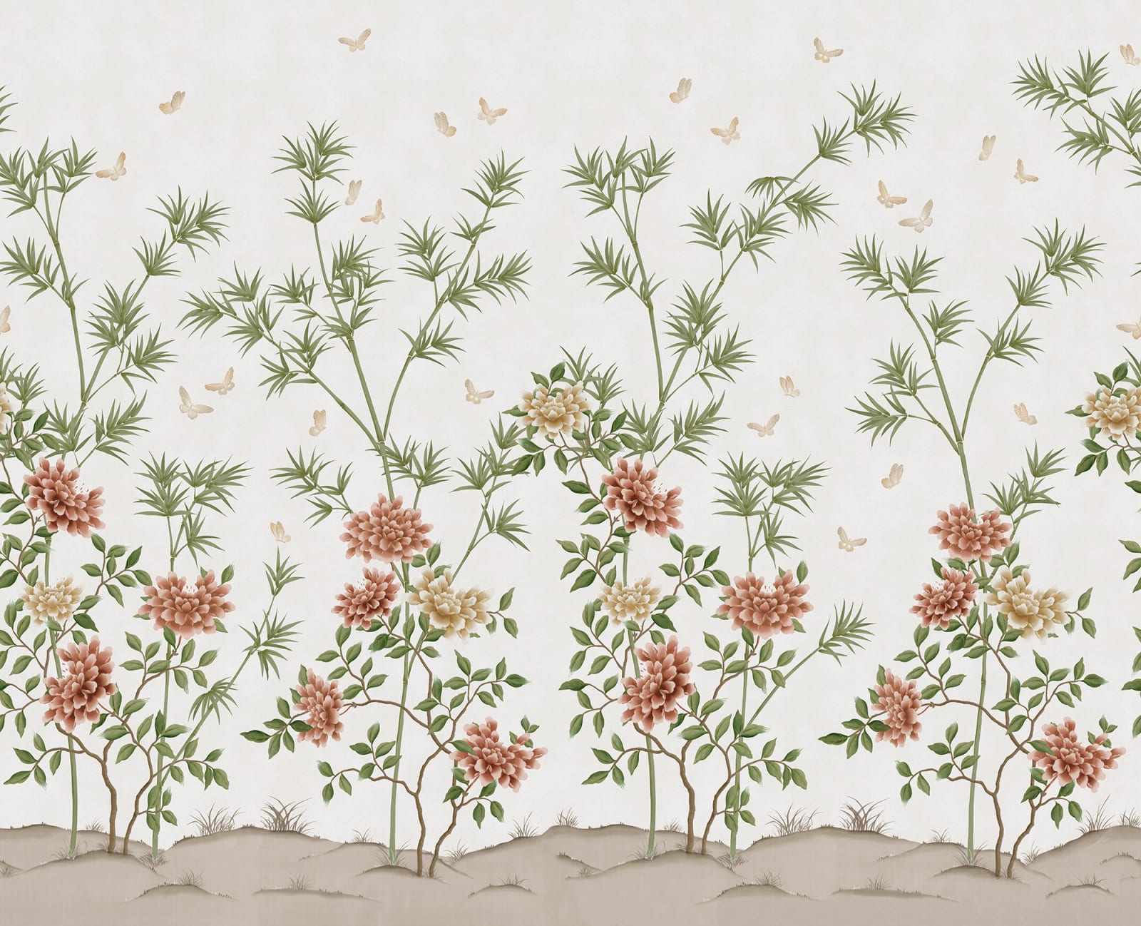 Eastern Bloom wall mural by Rebel Walls in white
