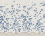 Eastern Bloom wall mural by Rebel Walls in pale blue