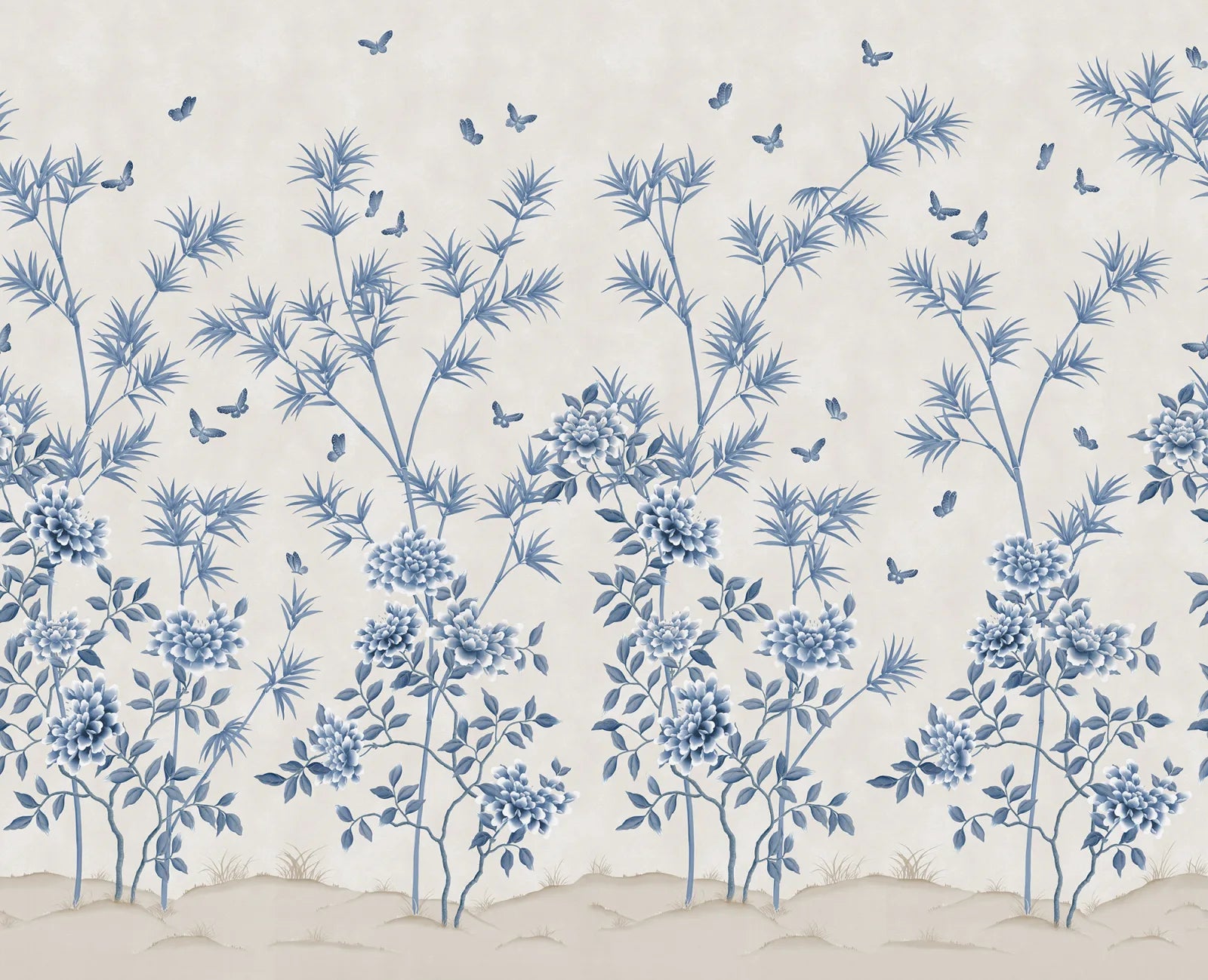 Eastern Bloom wall mural by Rebel Walls in pale blue