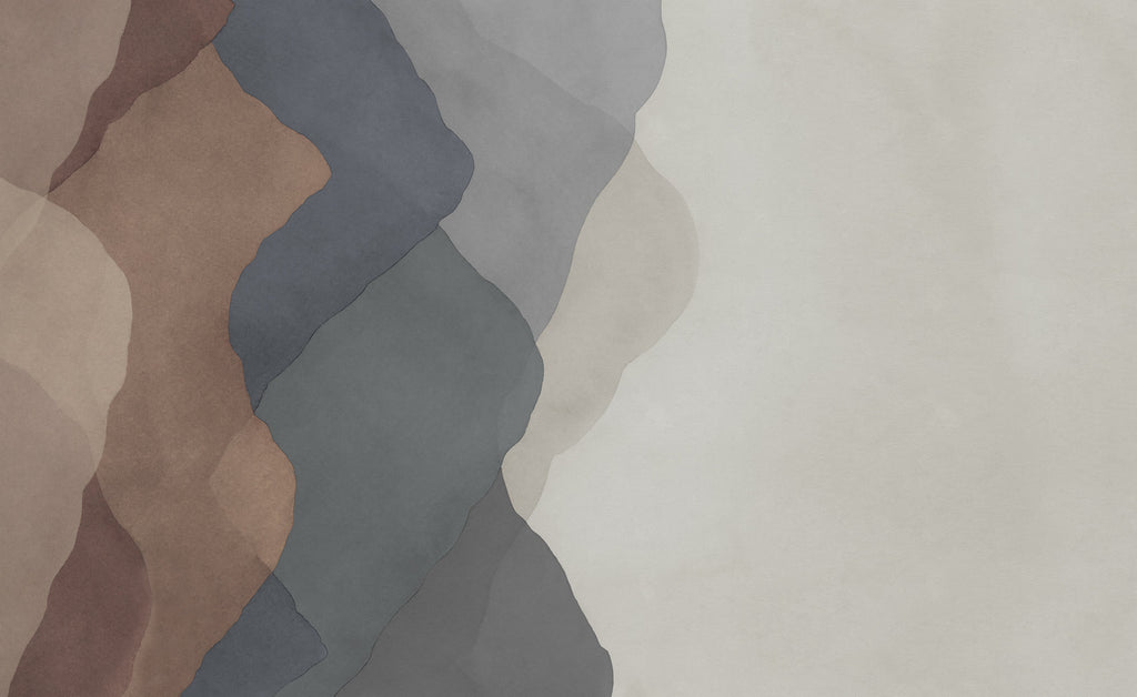 Watercolor Vertical wall mural by Rebel Walls in Blue, flat swatch