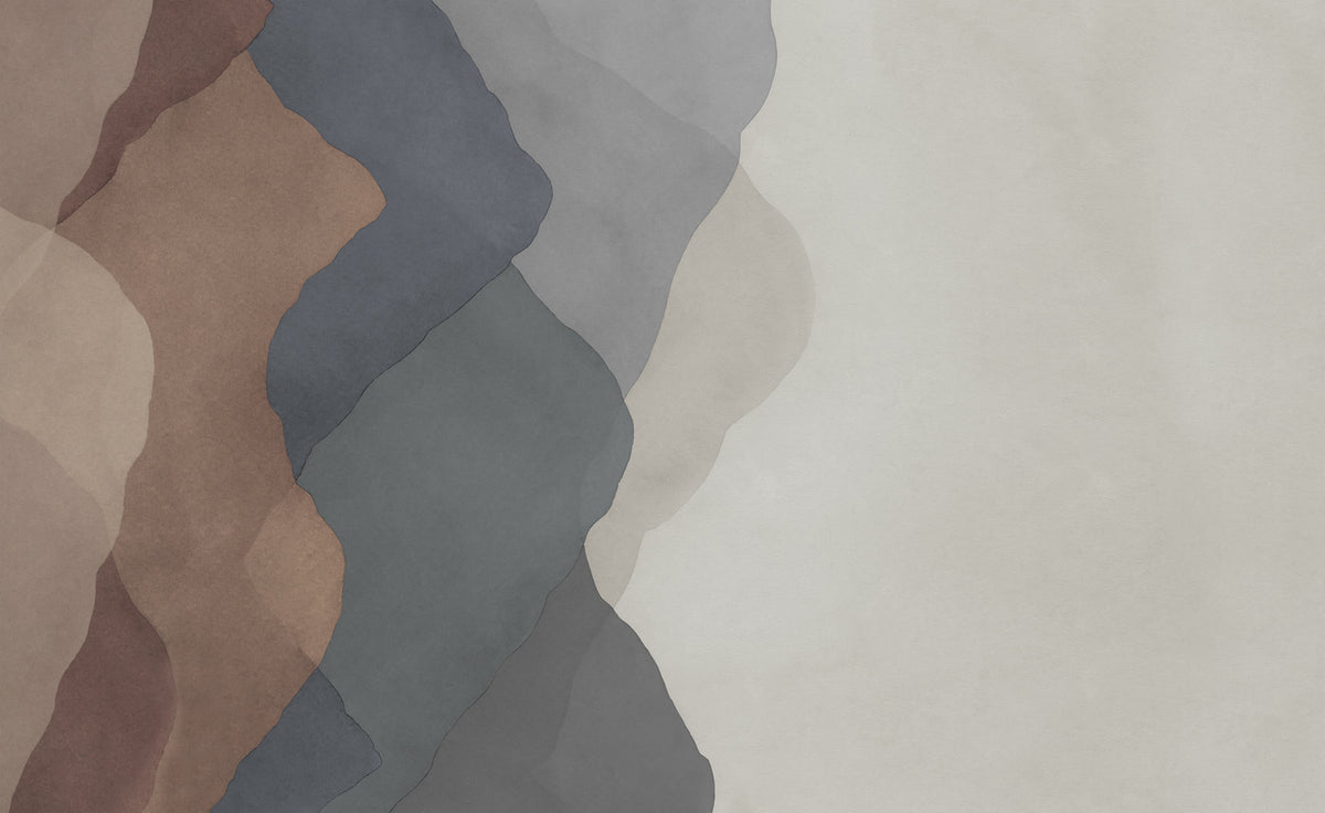 Watercolor Vertical wall mural by Rebel Walls in Blue, flat swatch