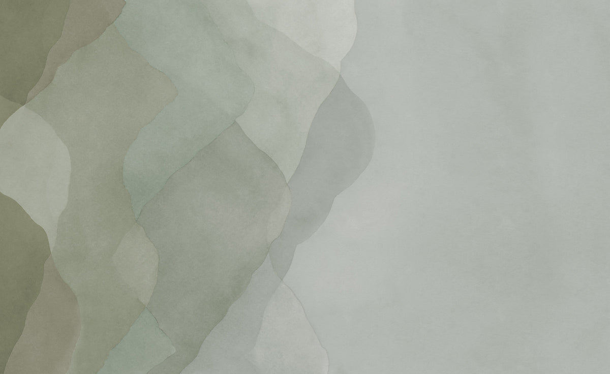 Watercolor Vertical wall mural by Rebel Walls in Green, flat swatch