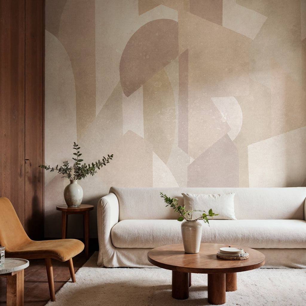 Modern Forms wall mural by Rebel Walls in Pink, styled room