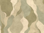 Flowing Forms wall mural by Rebel Walls in Green, flat swatch