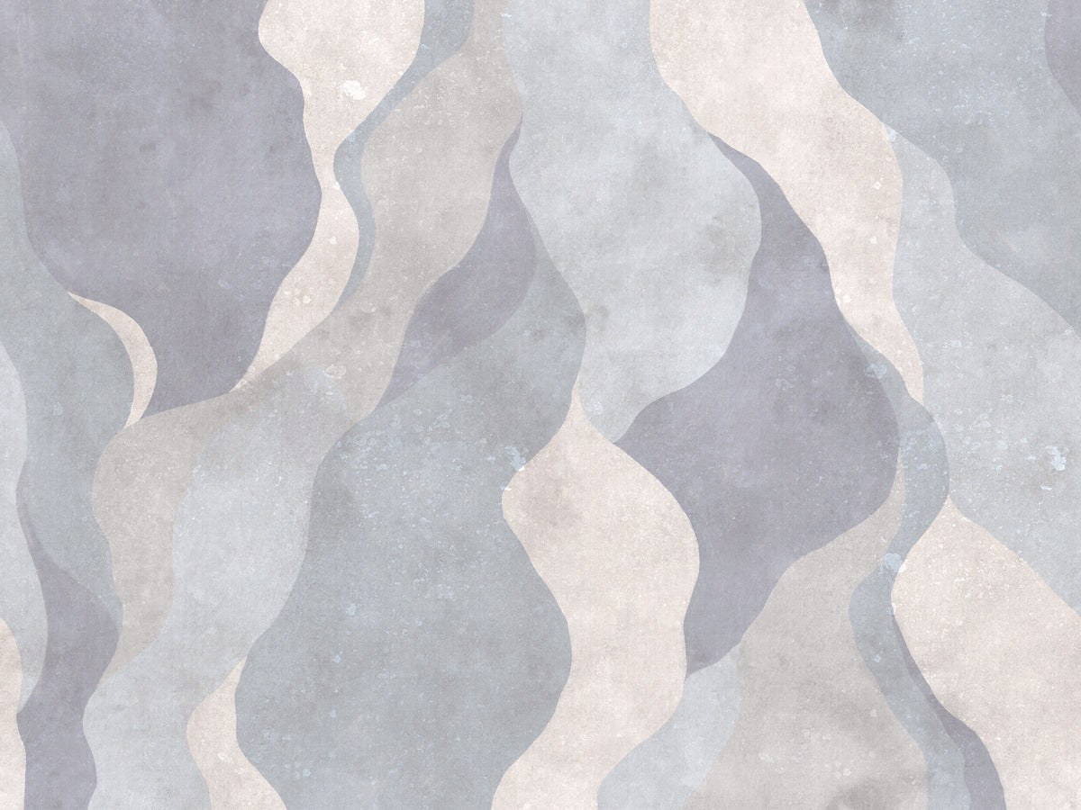 Flowing Forms wall mural by Rebel Walls in Blue, flat swatch