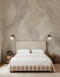 Flowing Forms wall mural by Rebel Walls in Beige, styled room