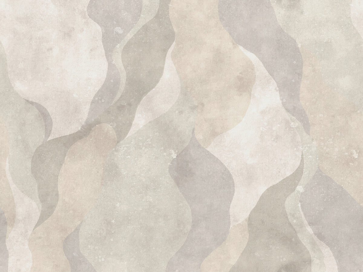 Flowing Forms wall mural by Rebel Walls in Beige, flat swatch