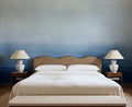 Gradient wall mural by Rebel Walls in Blue, styled room