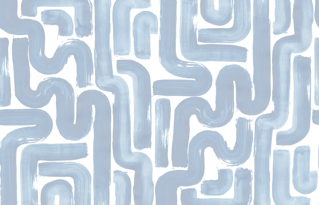 Drape Brush wall mural by Rebel Walls in Blue, flat swatch