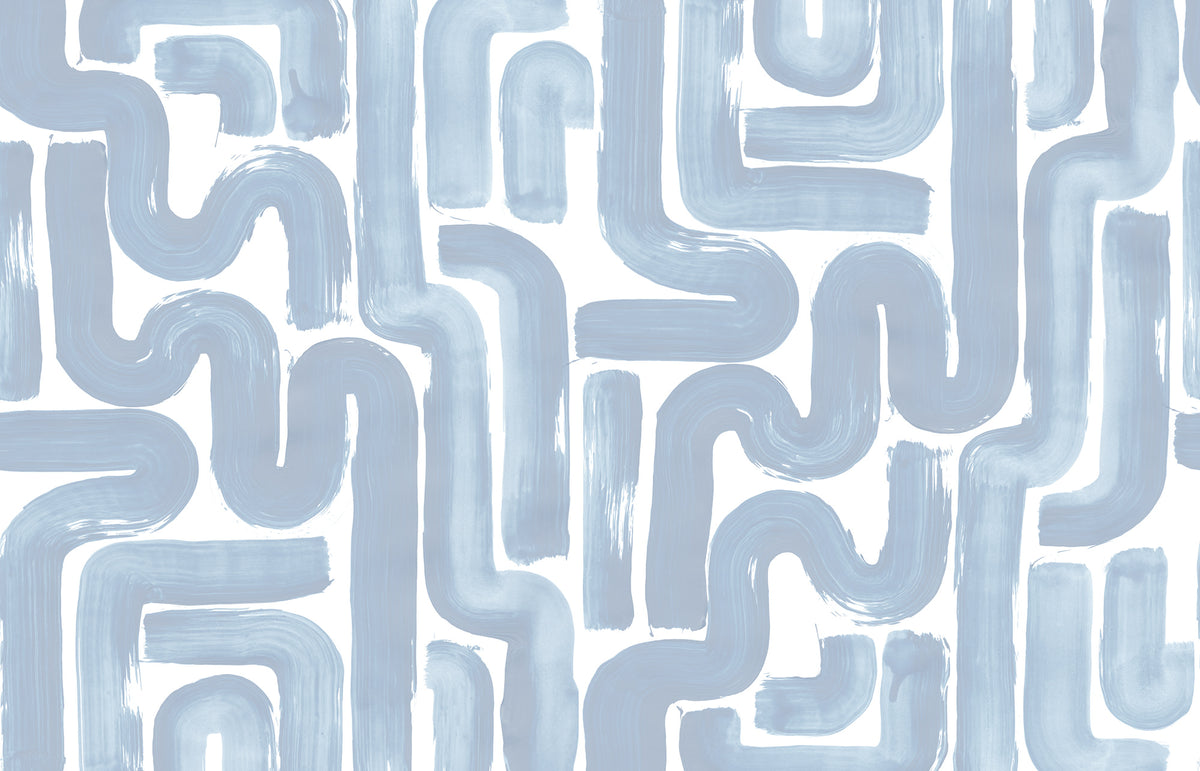 Drape Brush wall mural by Rebel Walls in Blue, flat swatch