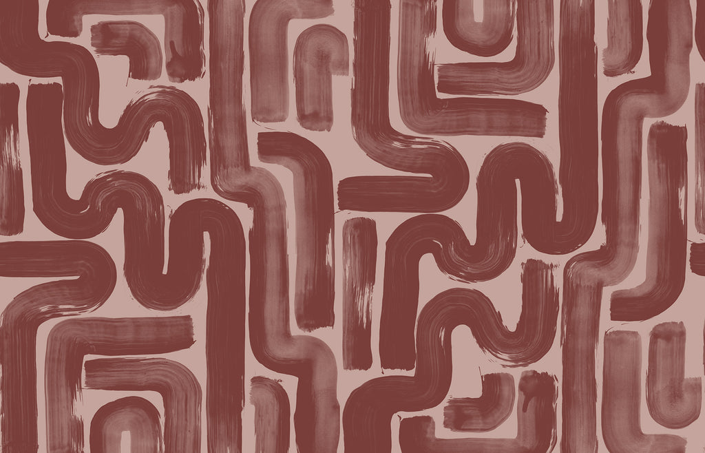 Drape Brush wall mural by Rebel Walls in Red, flat swatch