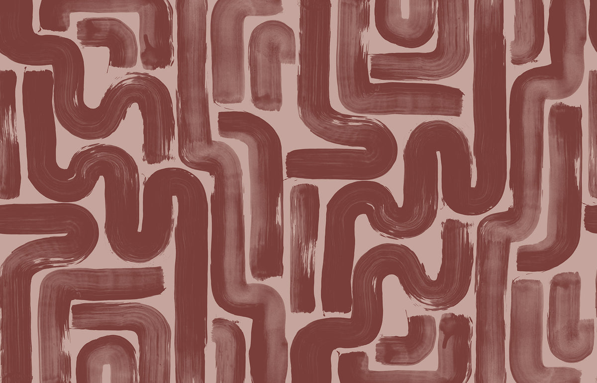 Drape Brush wall mural by Rebel Walls in Red, flat swatch