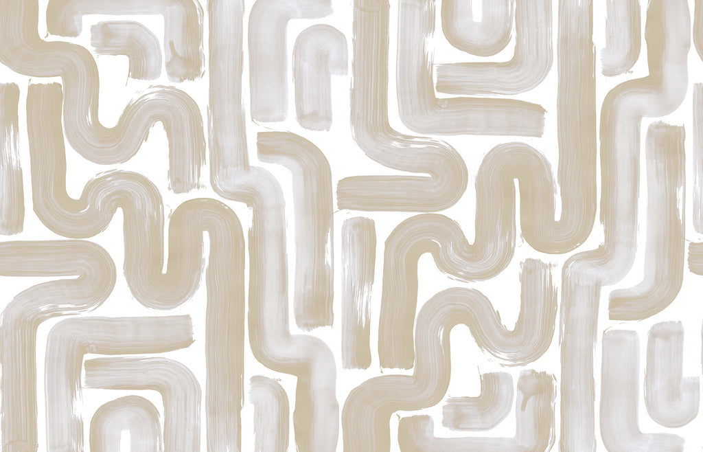 Drape Brush wall mural by Rebel Walls in Beige, flat swatch