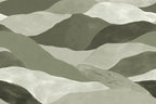Misty Peaks wall mural by Rebel Walls in Green, flat swatch