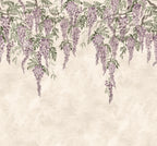 Whispers Wisteria wall mural by Rebel Walls in Purple, flat swatch