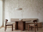 Whispers Wisteria wall mural by Rebel Walls in Beige, styled room