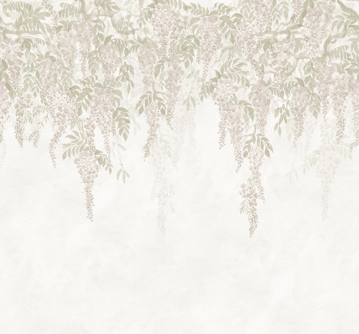 Whispers Wisteria wall mural by Rebel Walls in Beige, flat swatch