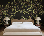 Forest of Dreams wall mural by Rebel Walls in Black, styled room