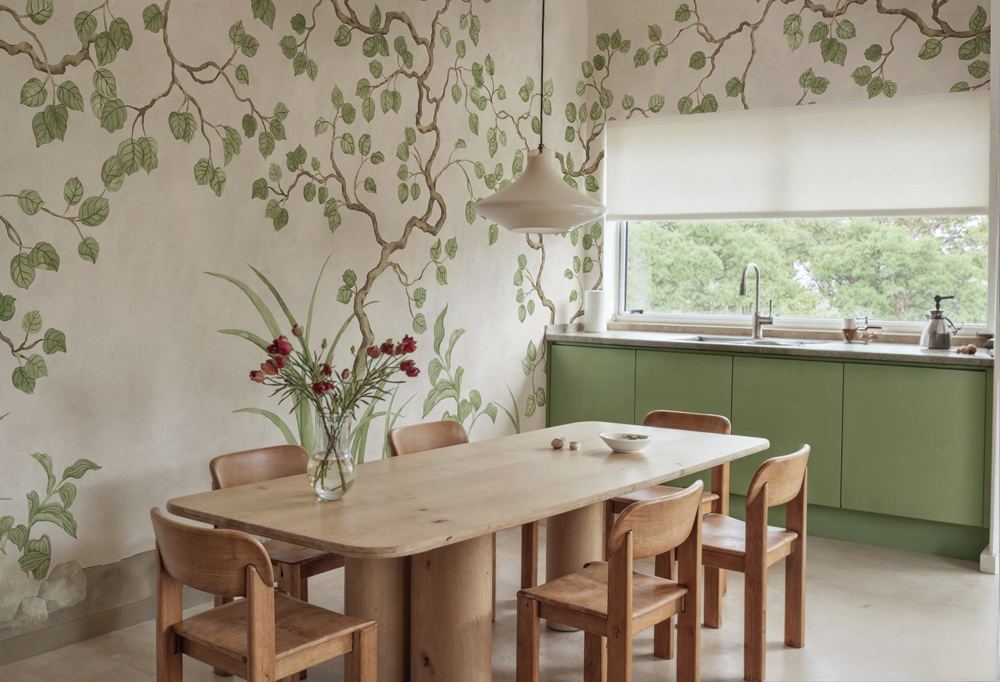 Forest of Dreams wall mural by Rebel Walls in Beige, styled room