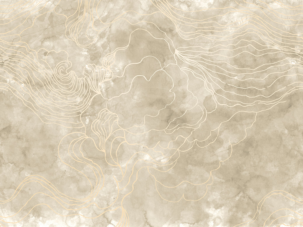 Opulence Storm wall mural by Rebel Walls in Beige, flat swatch
