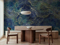 Opulence Storm wall mural by Rebel Walls in Blue – Dark Blue, styled room