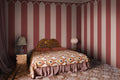 Stripe Chateau wall mural by Rebel Walls in Pink, styled room