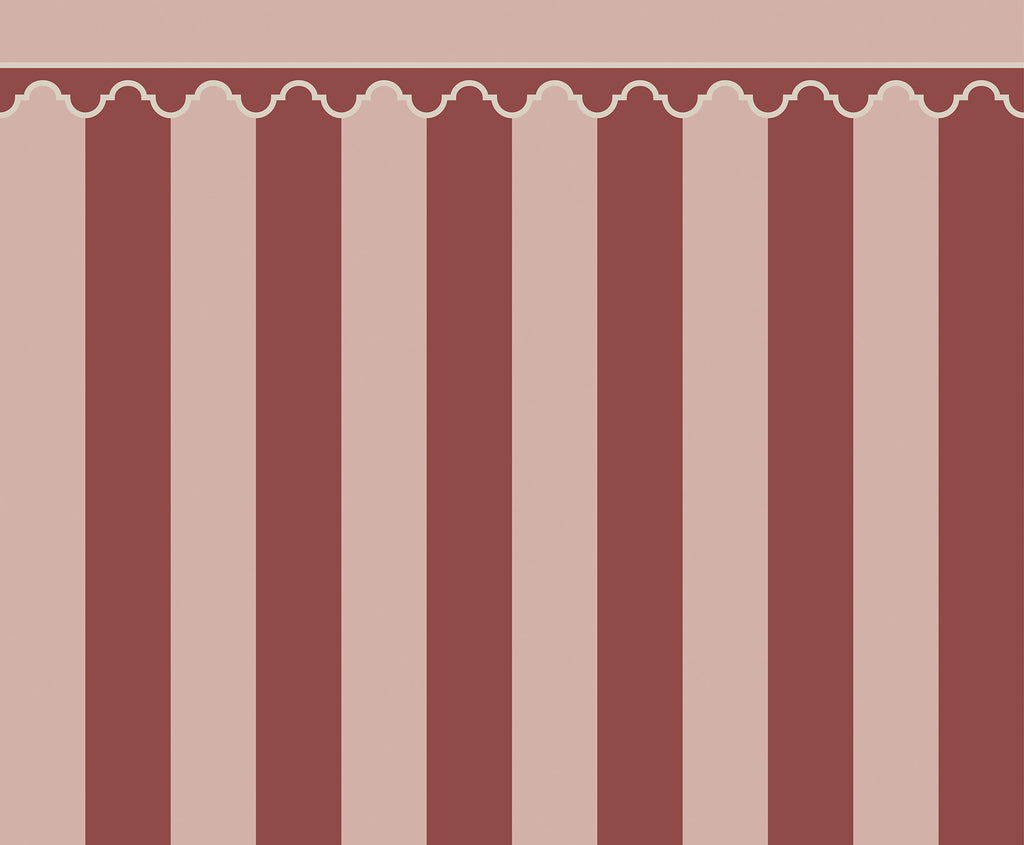 Stripe Chateau wall mural by Rebel Walls in Pink, flat swatch