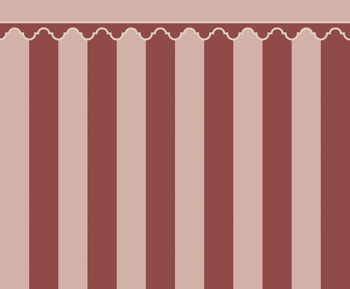 Stripe Chateau wall mural by Rebel Walls in Pink, flat swatch