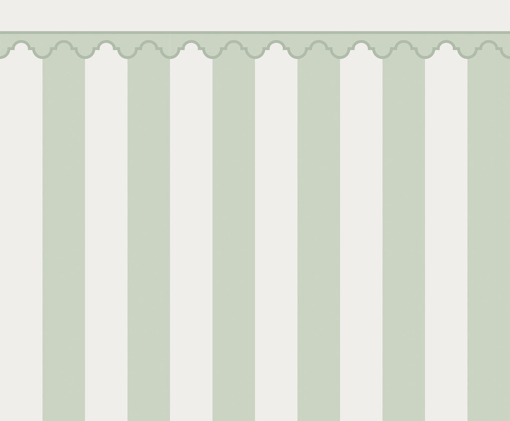 Stripe Chateau wall mural by Rebel Walls in Green, flat swatch