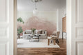 Abstract Watercolor wall mural by Rebel Walls in Pink, styled room