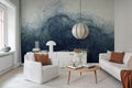 Abstract Watercolor wall mural by Rebel Walls in Blue, styled room