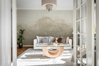 Abstract Watercolor wall mural by Rebel Walls in Beige, styled room