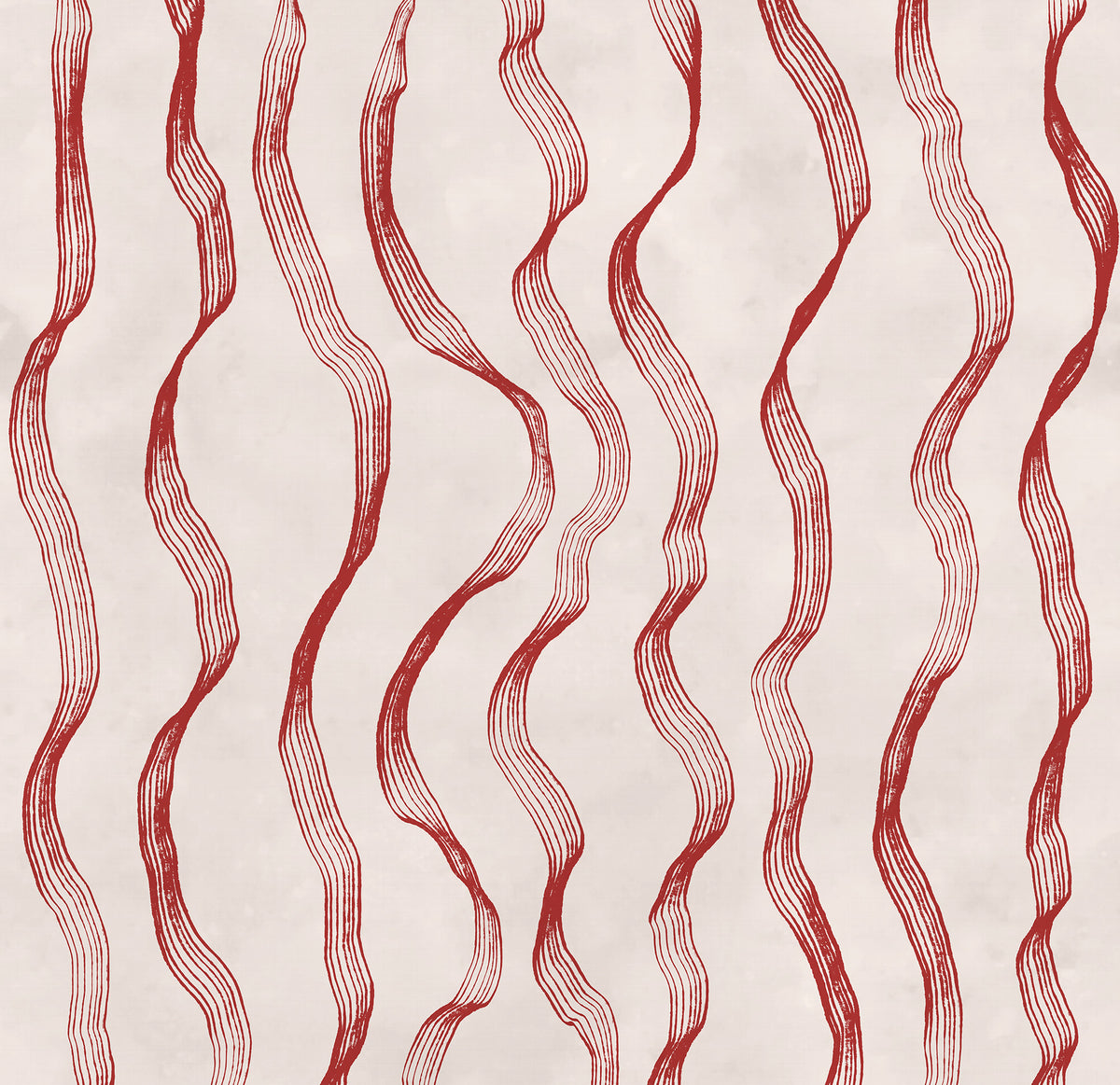 Ribbon Stripe wall mural by Rebel Walls in Red, flat swatch