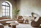 Harmony Forms wall mural by Rebel Walls in White, styled room