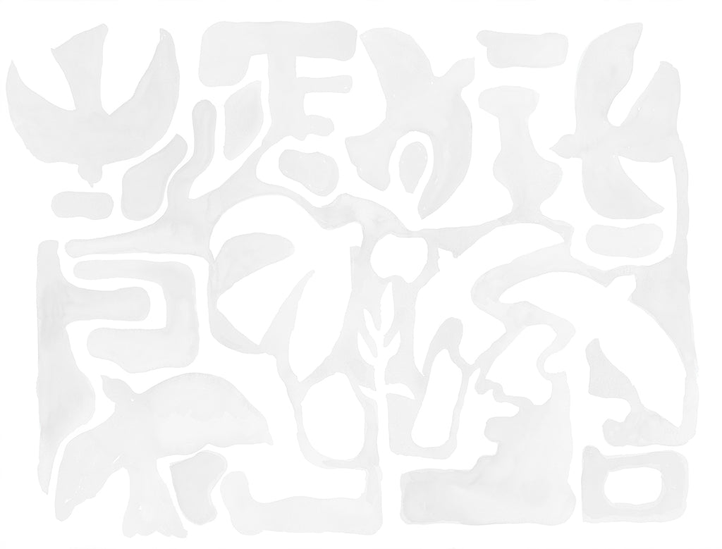 Harmony Forms wall mural by Rebel Walls in White, flat swatch