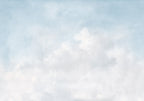 Vintage Clouds wall mural by Rebel Walls in Blue – Sky Blue, flat swatch