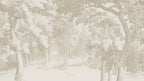 Forest Engraving wall mural by Rebel Walls in Beige, flat swatch