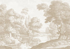 Etching Park wall mural by Rebel Walls in Beige, flat swatch