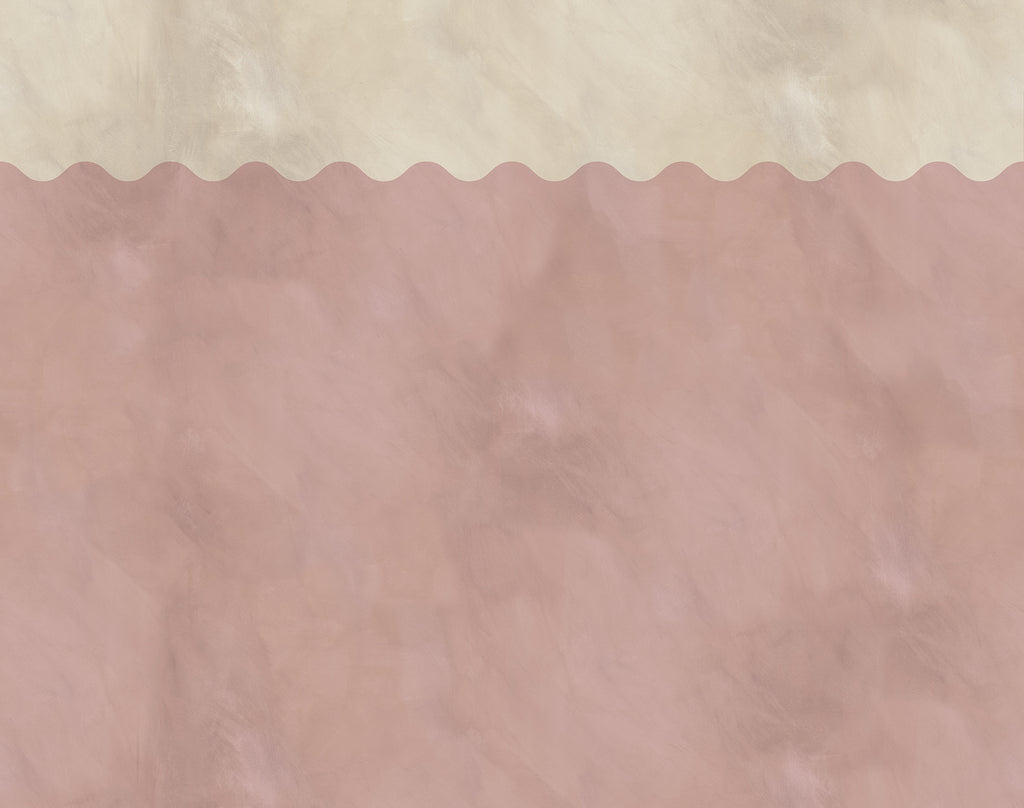 Wave Border wall mural by Rebel Walls in Pink, flat swatch