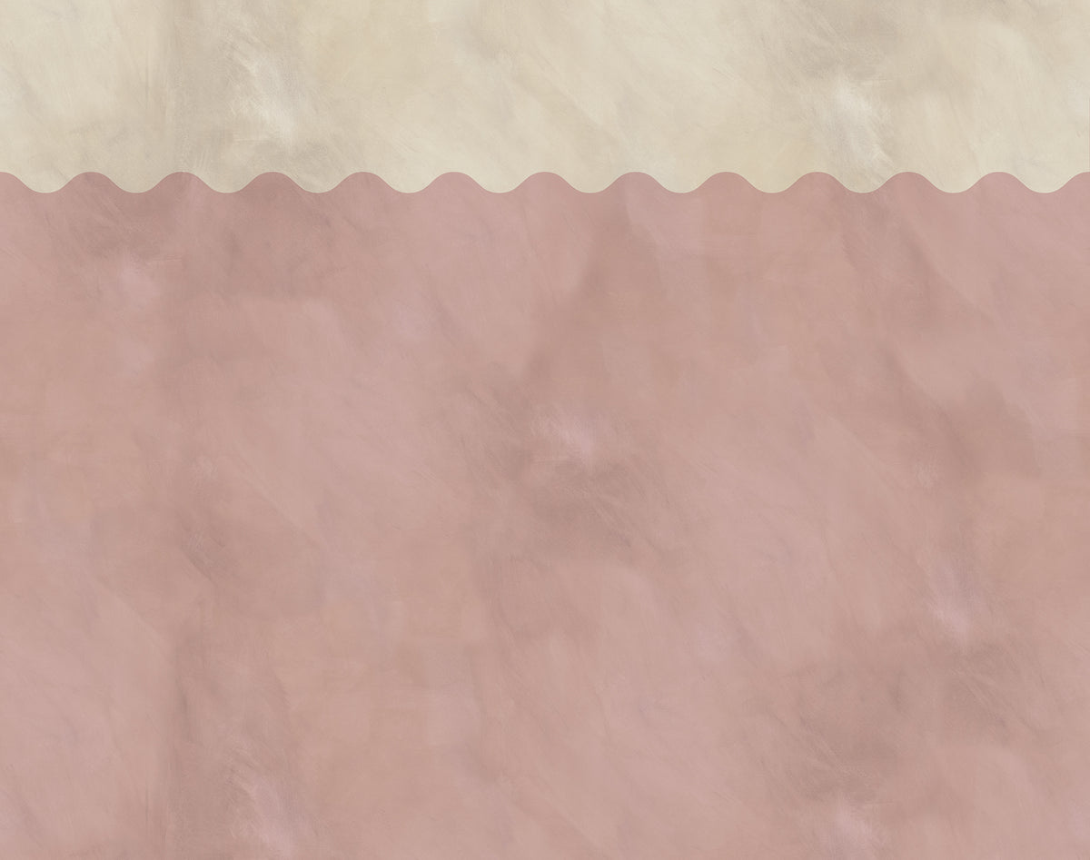 Wave Border wall mural by Rebel Walls in Pink, flat swatch