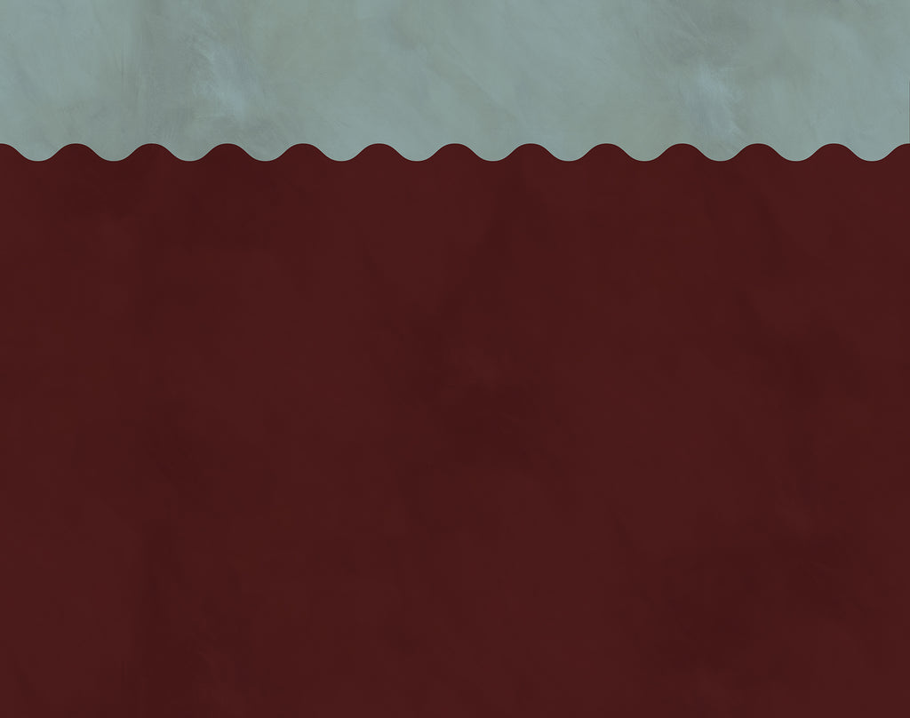 Wave Border wall mural by Rebel Walls in Red – Burgundy, flat swatch