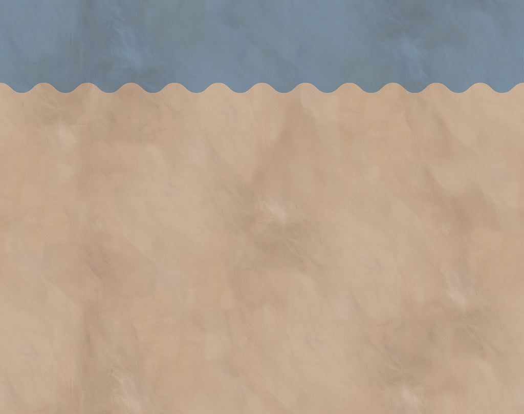Wave Border wall mural by Rebel Walls in Blue, flat swatch