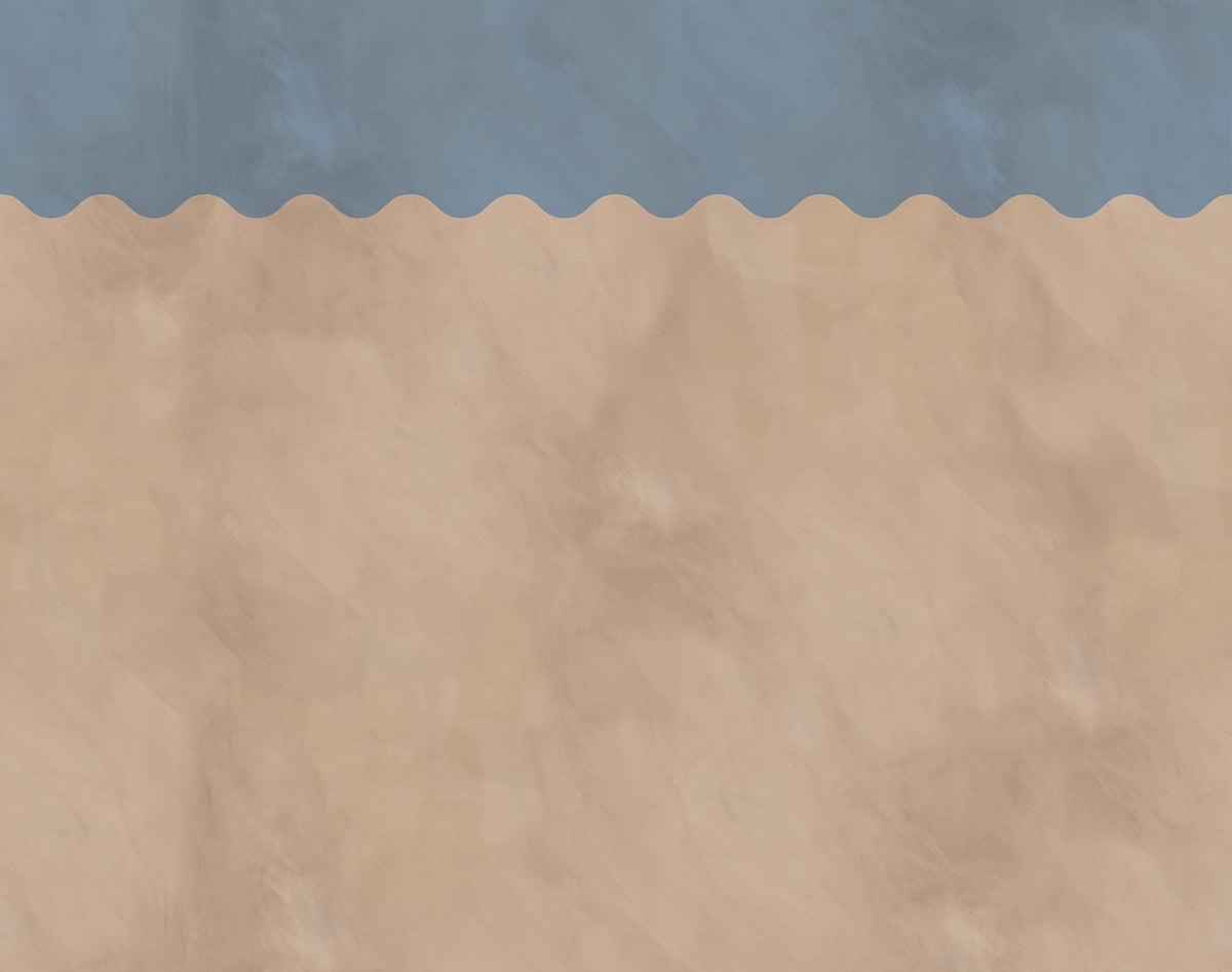 Wave Border wall mural by Rebel Walls in Blue, flat swatch