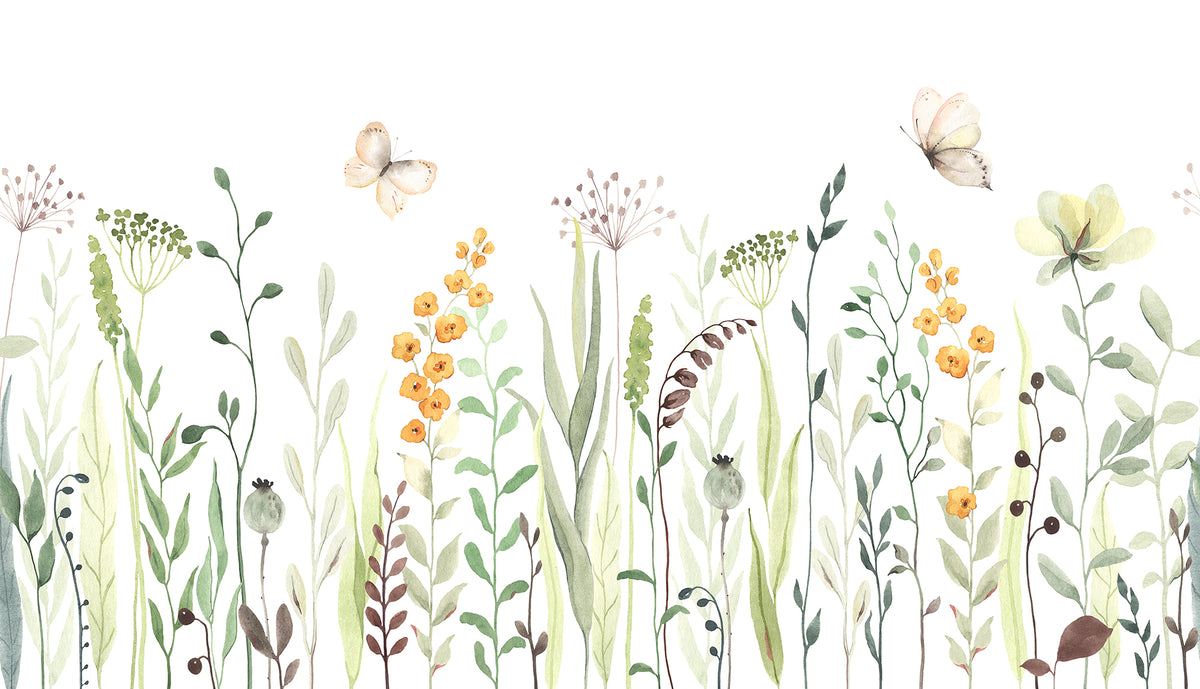 Butterfly Garden wall mural by Rebel Walls in Multicolour, flat swatch